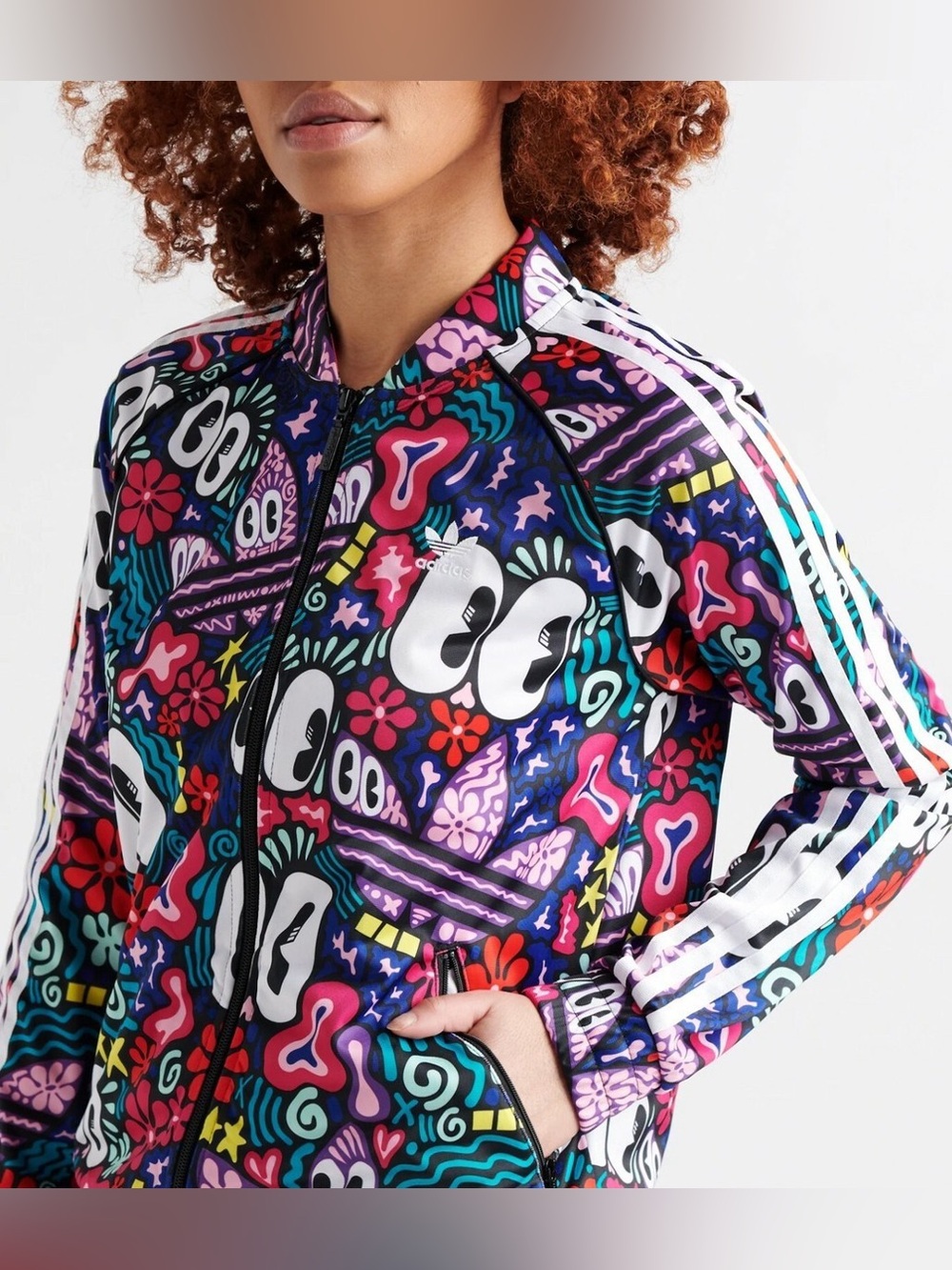 Adidas X Hattie Stewart Track Jacket Art Deco Novelty Print London Size Small